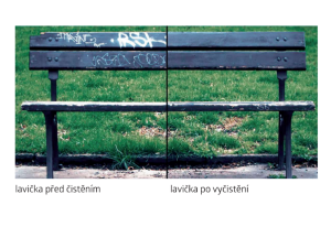 Vlhčené obrúsky Graffiti SafeWipes - lavička pred a po vyčistení